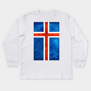 Icelandic Flag Kids Long Sleeve T-Shirt